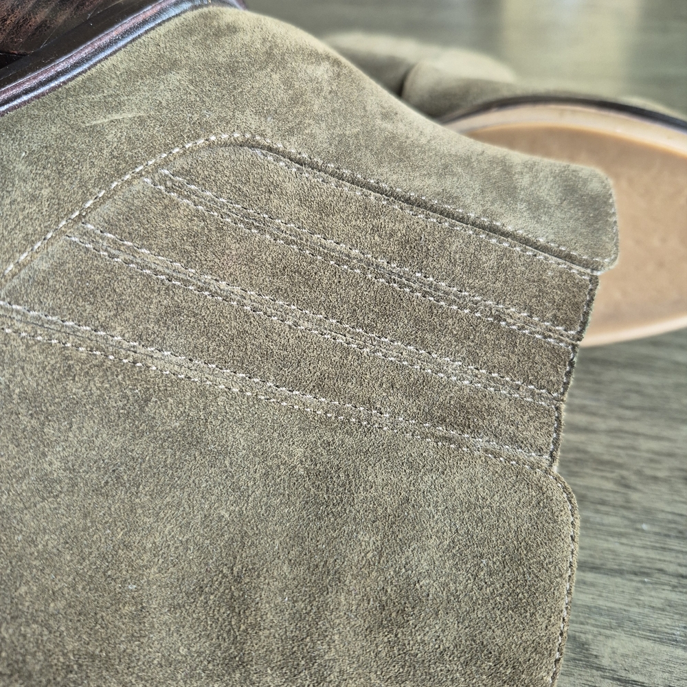 JOIE 'Cloee' Suede Leather Sz 9 /39 Booties Olive Ankle Boots Quality Richness - Picture 11 of 13